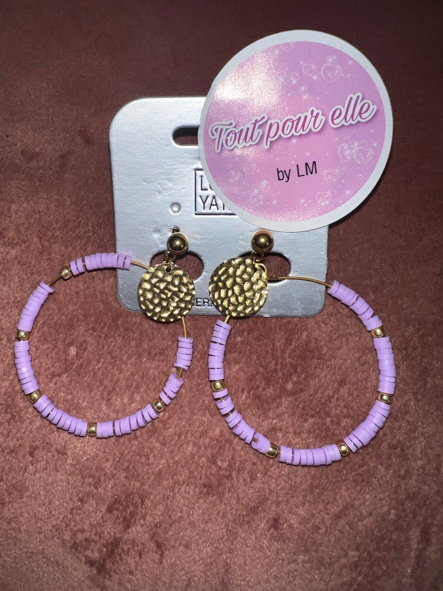 Boucle perle violette