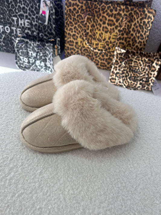 Chausson paillete beige