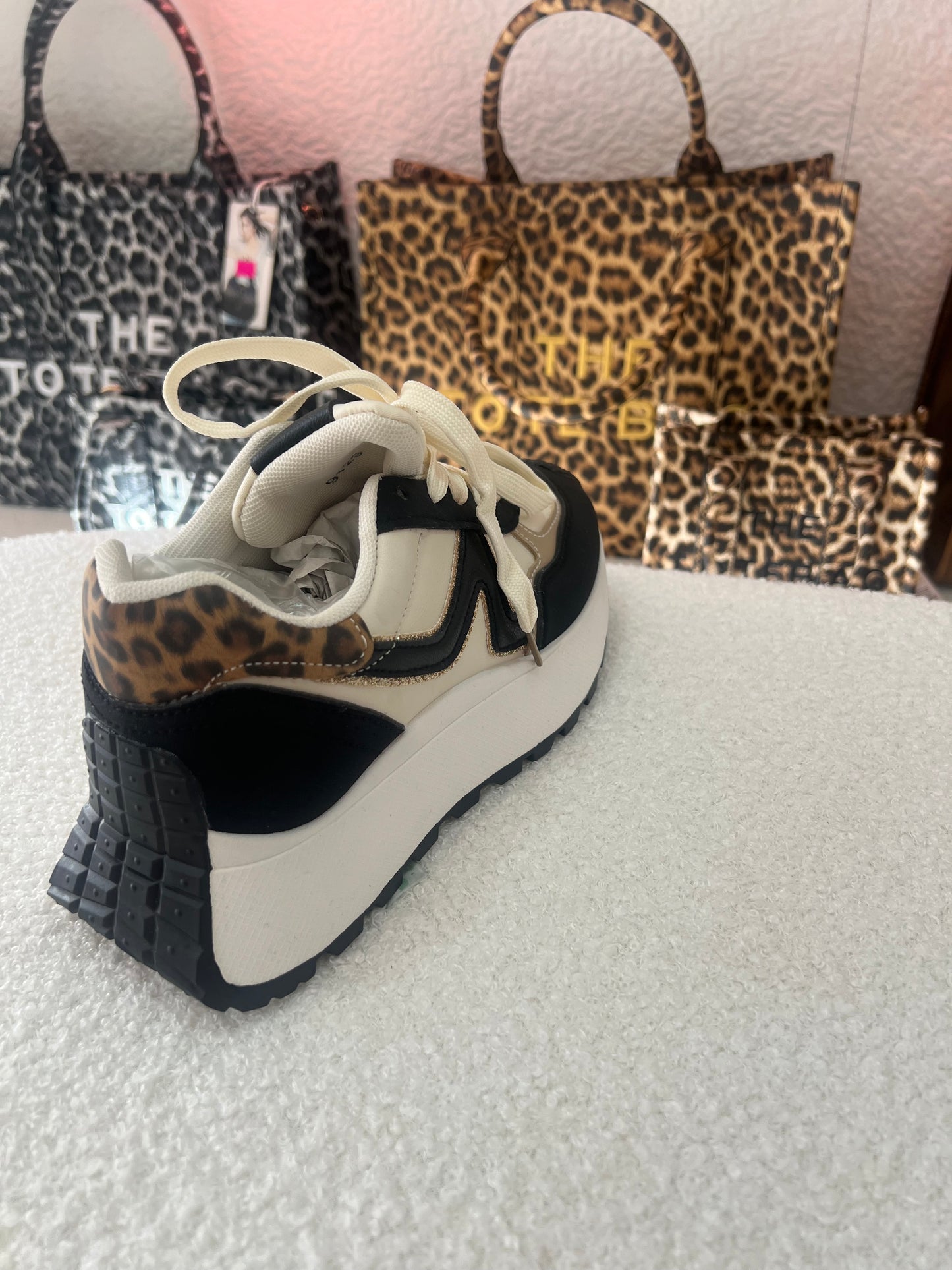 Basket noir leopard