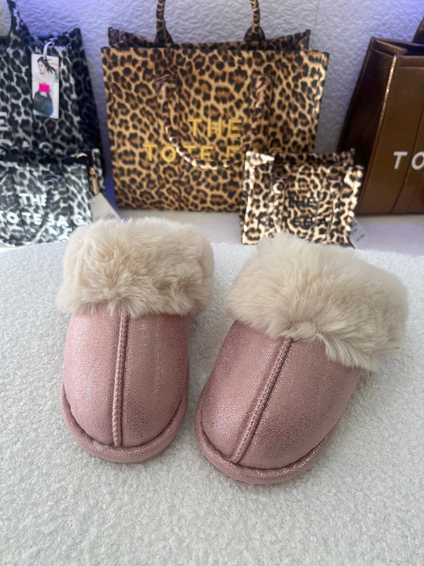 Chausson paillete rose